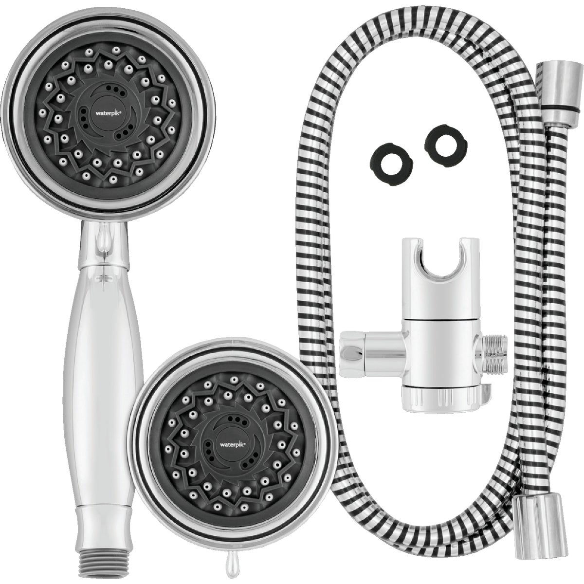 Waterpik PowerSpray+ Dual Shower Head 3Spray 1.8 GPM Combo Handheld Shower & Showerhead, Chrome