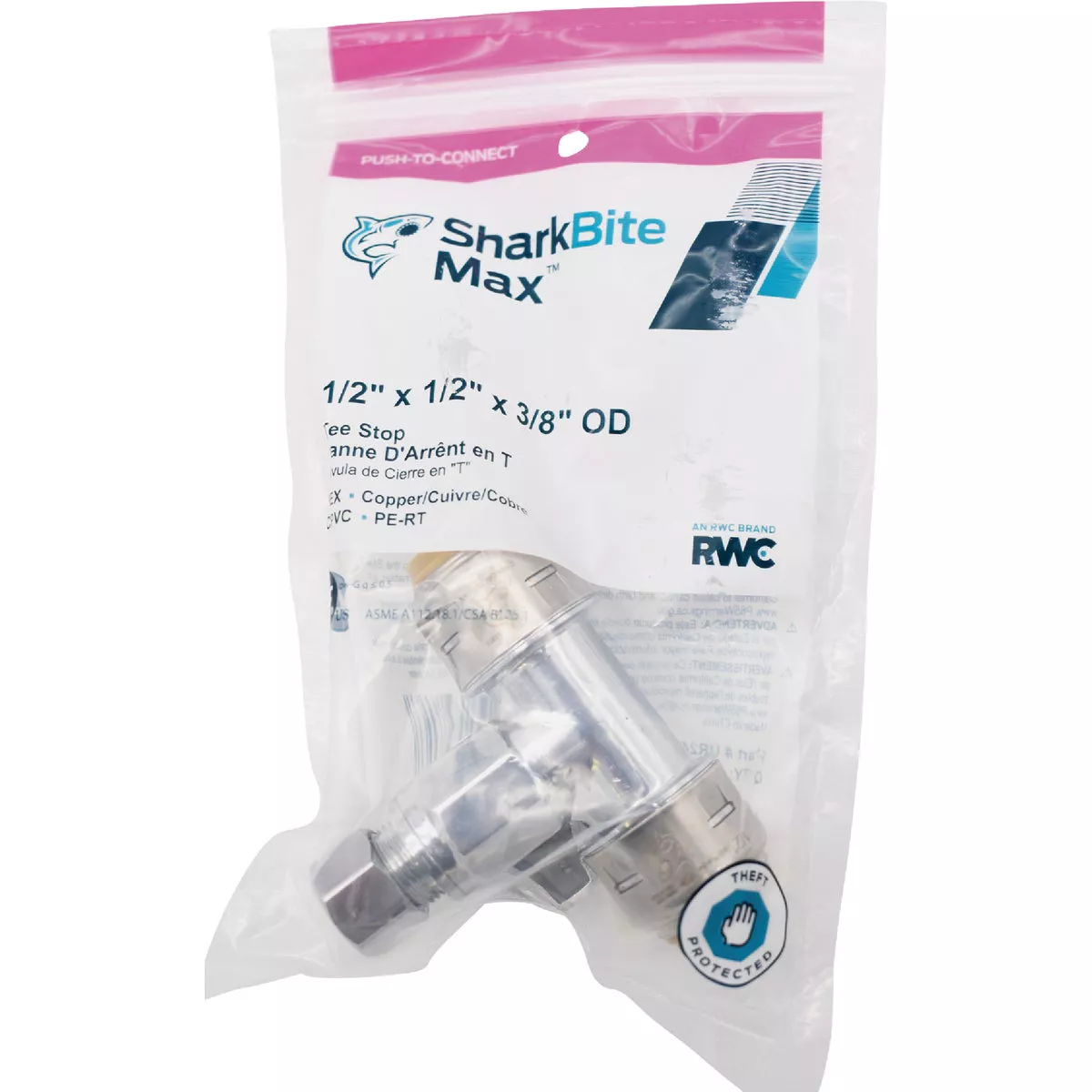 SharkBite 1/2 In. X 1/2 In. X 3/8 In. Push-to-Connect Stop Tee - photo 2