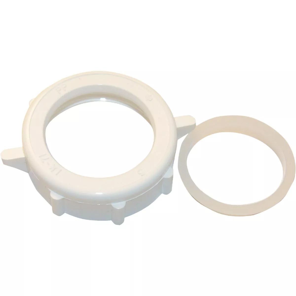 Lasco 1-1/4 In. x 1-1/4 In. White Plastic Slip Joint Nut and Washer