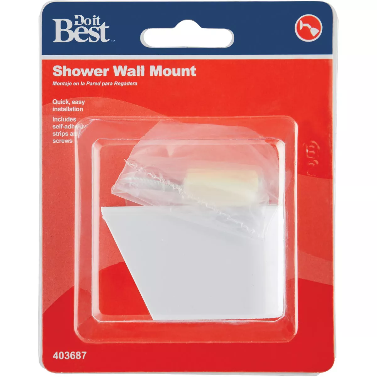 Do it White Plastic Shower Wall Mount - photo 2