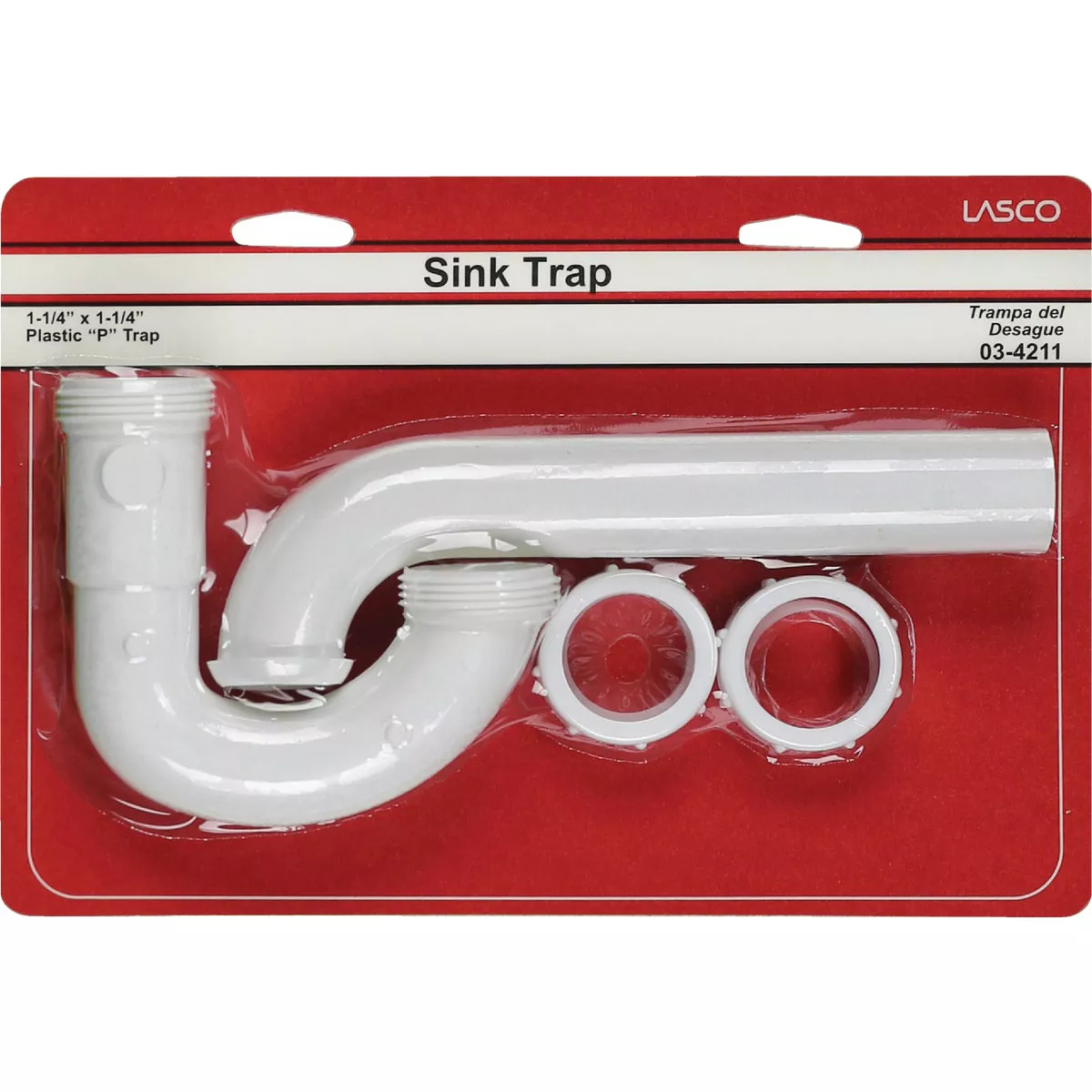 Lasco 1-1/4 In. OD to 1-1/4 In. OD Inlet Tube White Plastic P-Trap - photo 2