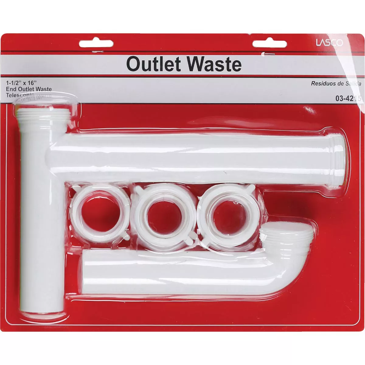 Lasco 1-1/2 In. OD x 16 In. White Plastic End Outlet Waste - photo 2