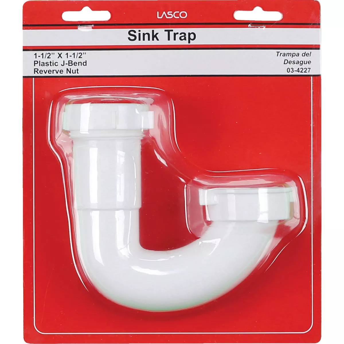 Lasco 1-1/2 In. White Plastic J-Bend with Reverse Nut - photo 2