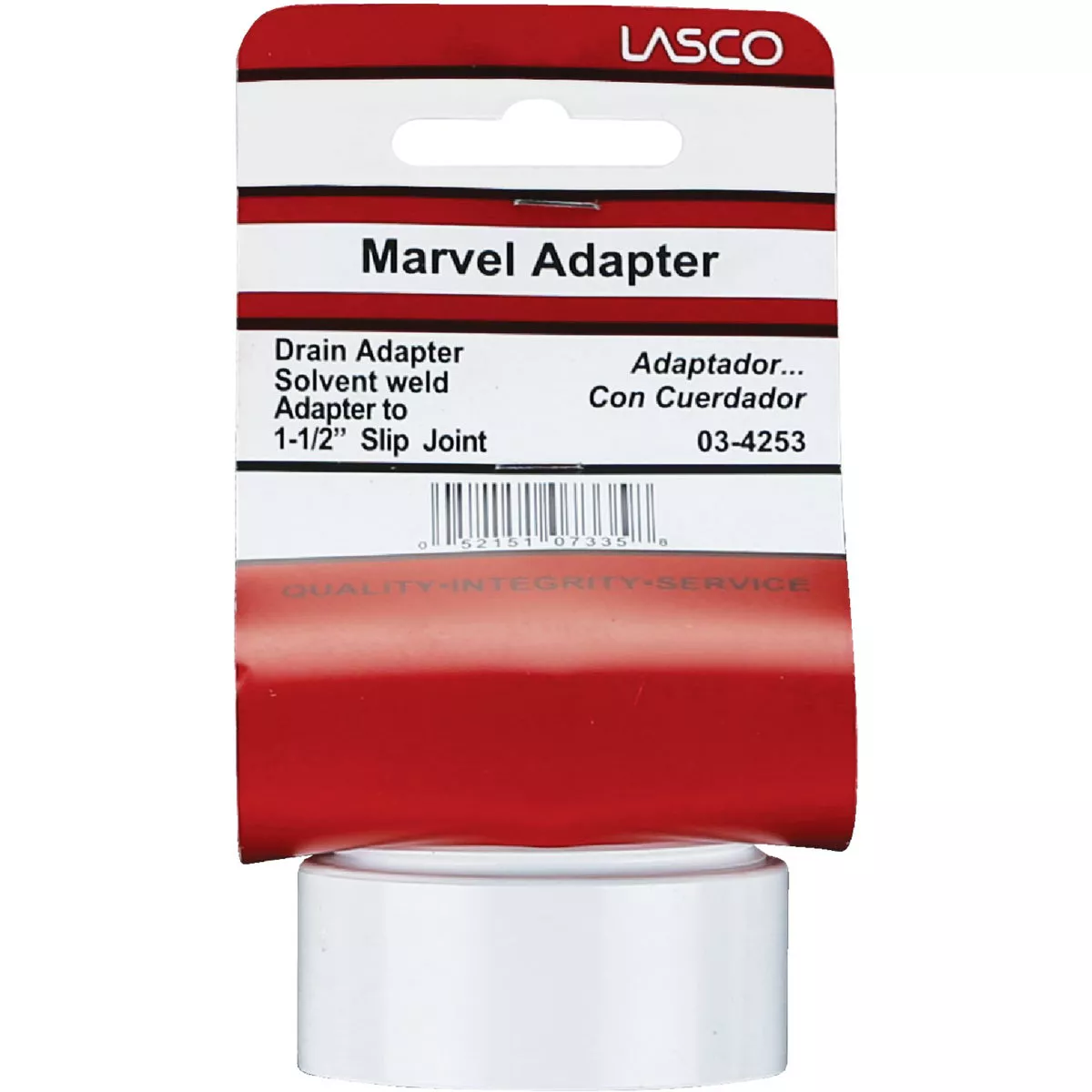 Lasco 1-1/2 In. x 1-1/2 In. White PVC Waste Adapter - photo 2