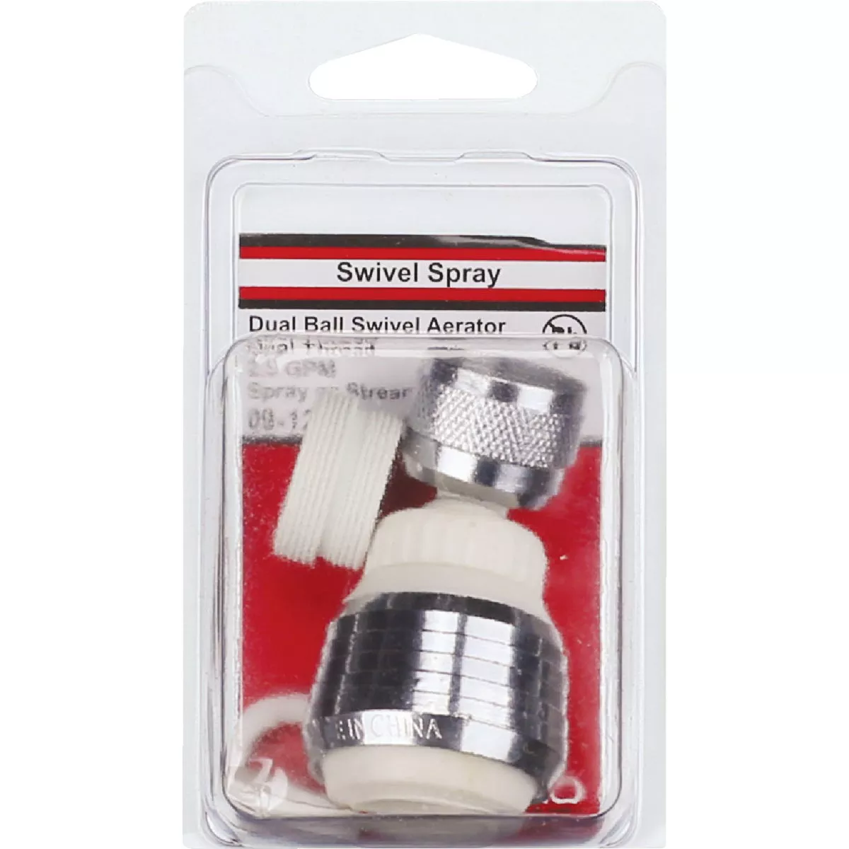 Lasco 2.2 GPM Dual Thread Swivel Spray Aerator, White & Chrome - photo 2