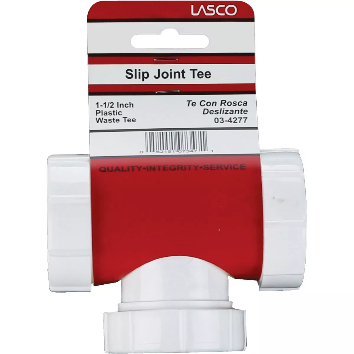 Lasco 1-1/2 In. OD White Plastic Tee - photo 2