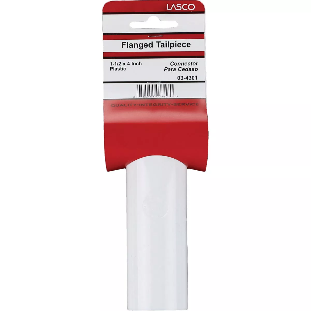 Lasco 1-1/2 In. OD x 4 In. White Plastic Tailpiece - photo 2