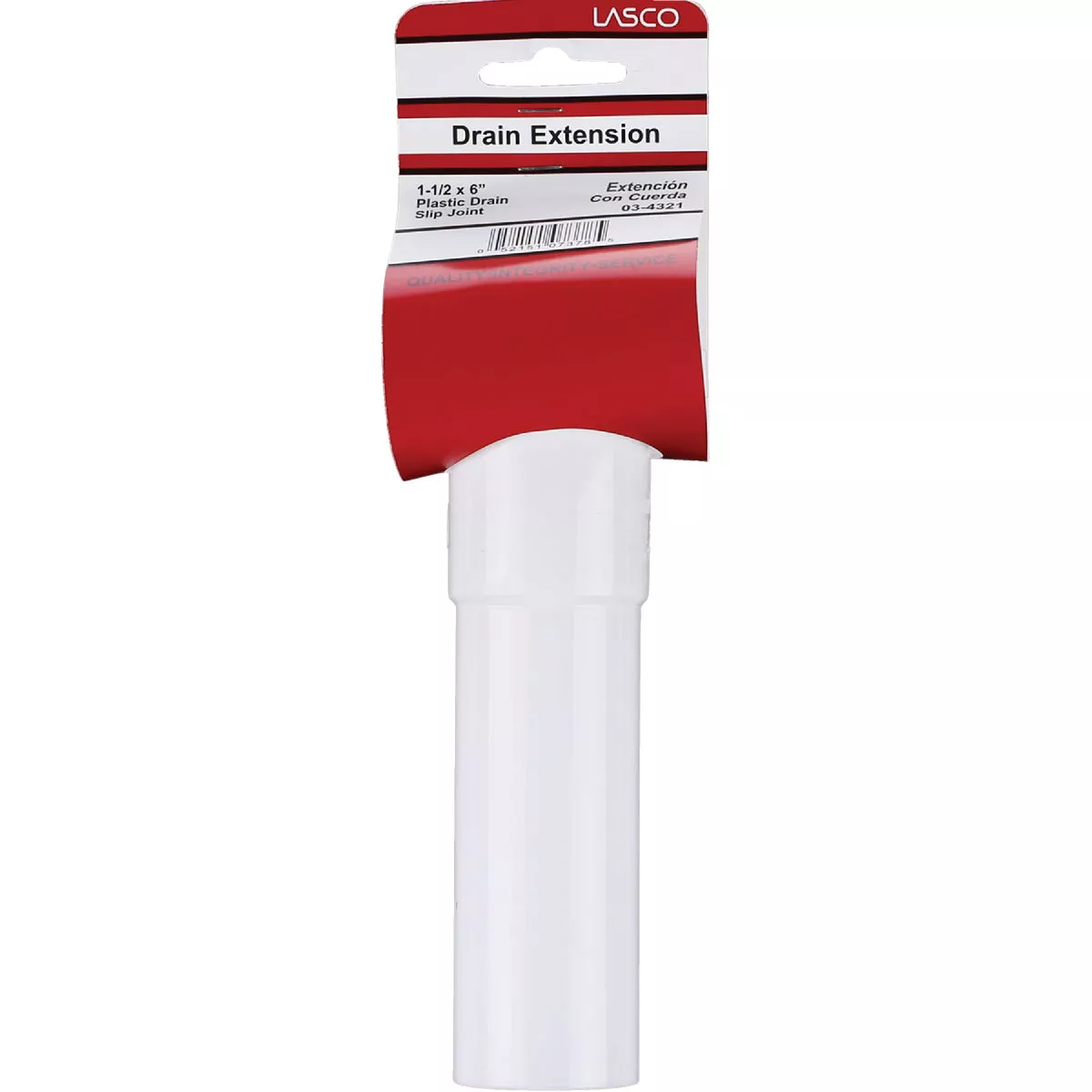 Lasco 1-1/2 In. OD x 6 In. White Plastic Extension Tube - photo 2