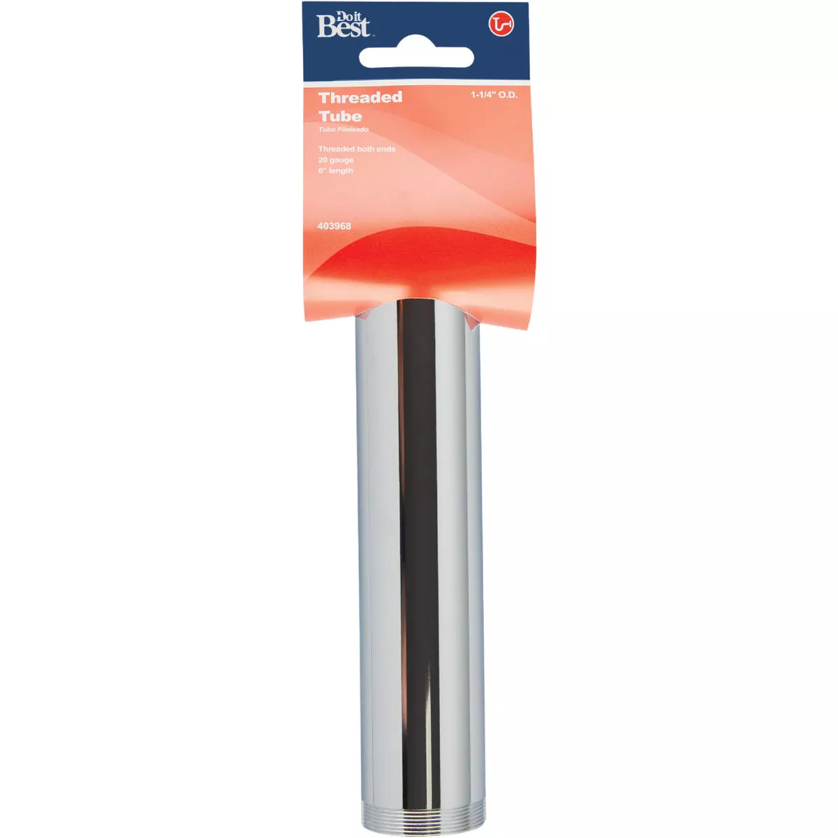Do it Best 1-1/4 In. x 6 In. Chrome Plated 20 Gauge Threaded Tube - photo 2
