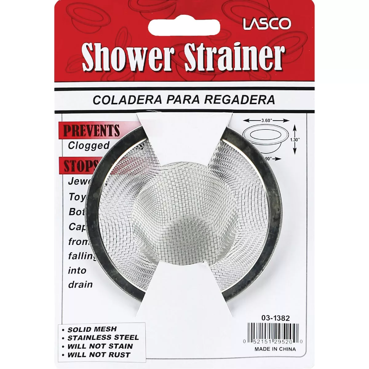 Lasco 3-5/8 In. Stainless Steel Mesh Shower Drain Strainer with Chrome Rim - photo 2