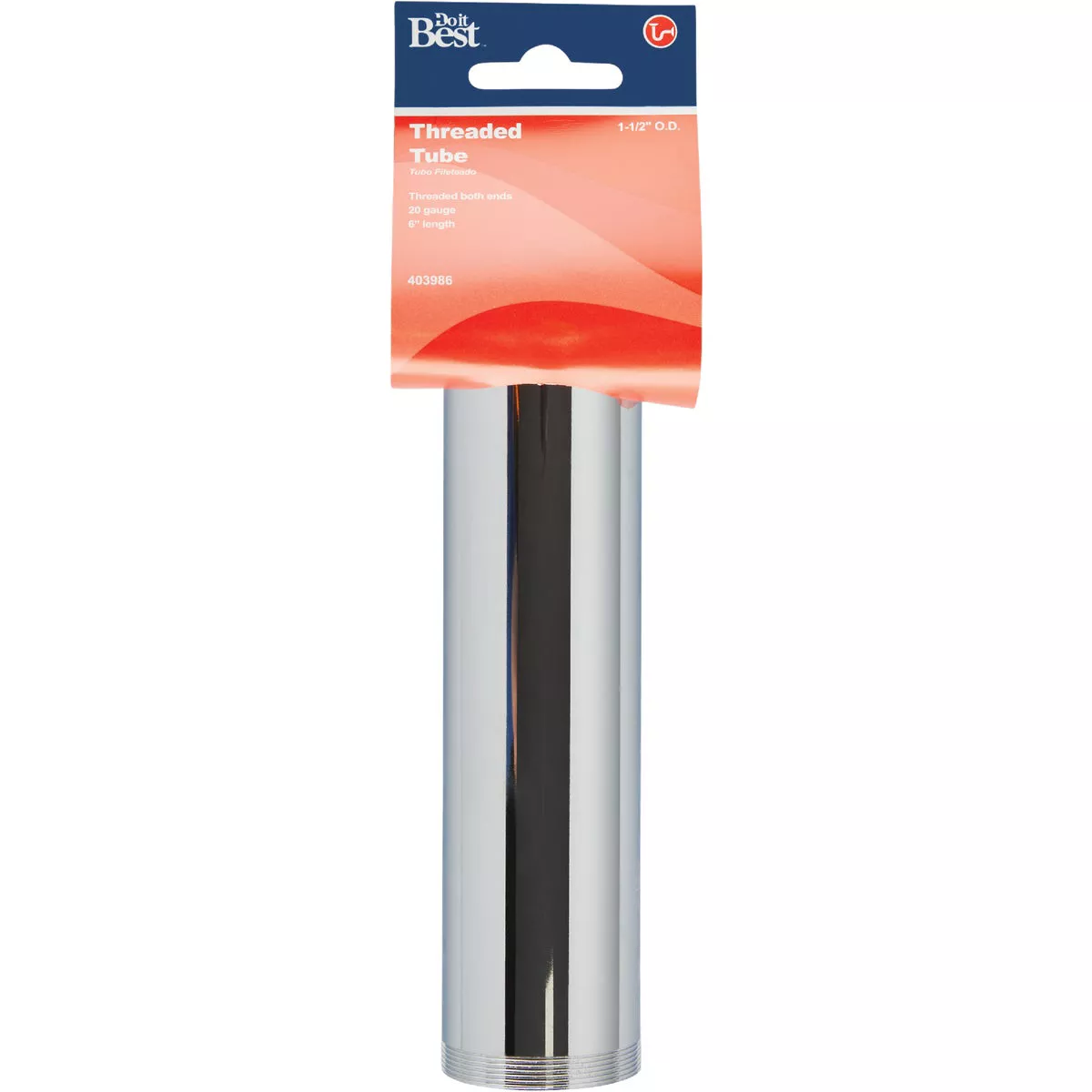 Do it Best 1-1/2 In. x 6 In. Chrome Plated 20 Gauge Threaded Tube - photo 2