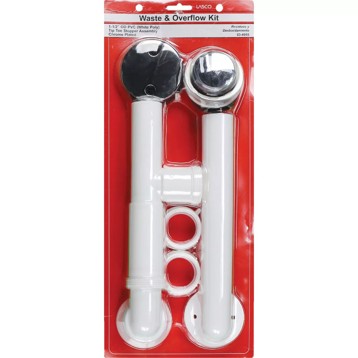 Lasco PVC Bath Drain with Polished Chrome Trim and Waste & Overflow - photo 2