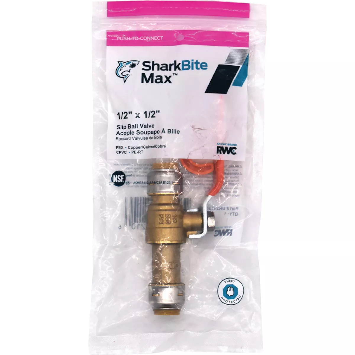 SharkBite 1/2 In. Brass Push-Fit Slip Ball Valve - photo 2