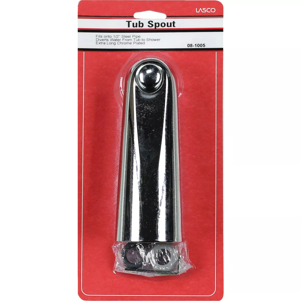 Lasco 7 In. Long Chrome Bathtub Spout with Diverter - photo 2