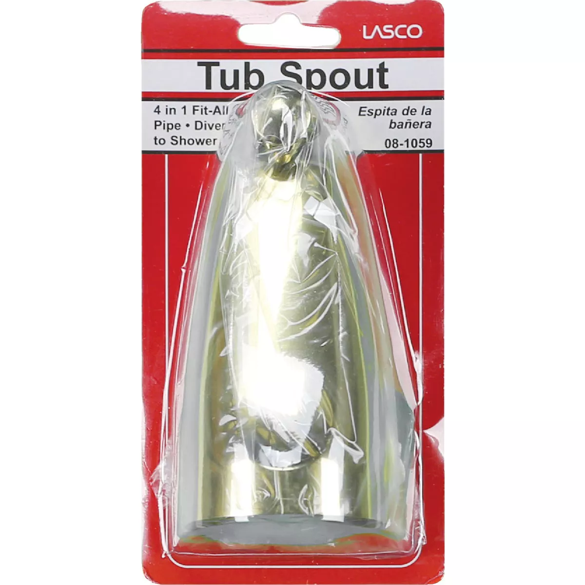 Lasco 4-Way Polished Brass Bathtub Spout with Diverter - photo 2