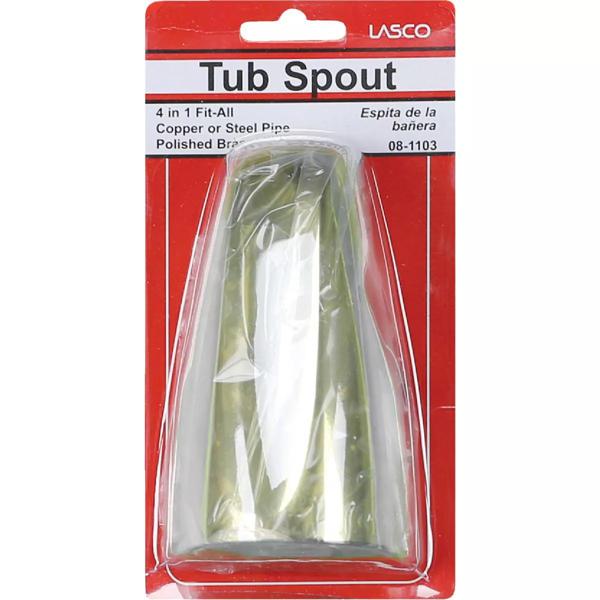 Lasco 4-Way Polished Brass Bathtub Spout with Diverter - photo 2