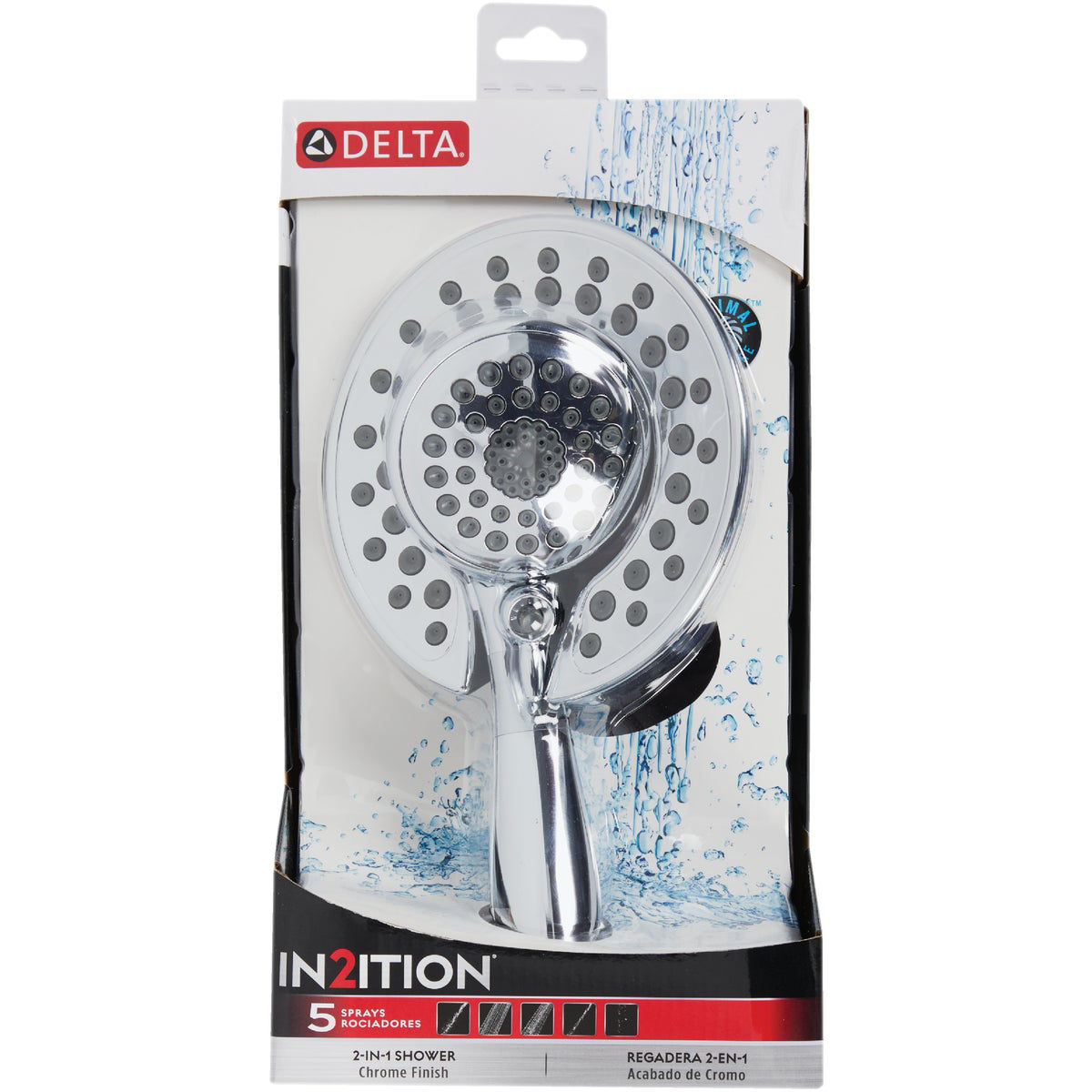 Delta In2ition 5Spray 1.8 GPM Combo Handheld Shower Head, Chrome Do