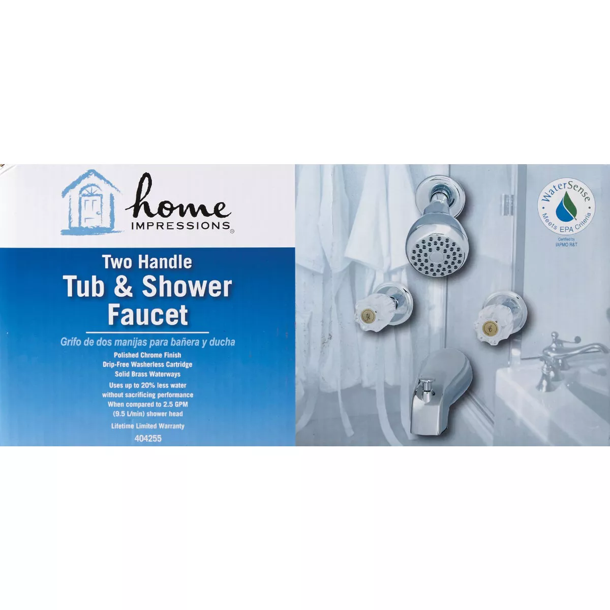 Home Impressions Chrome 2-Handle Acrylic Knob Tub & Shower Faucet - photo 2