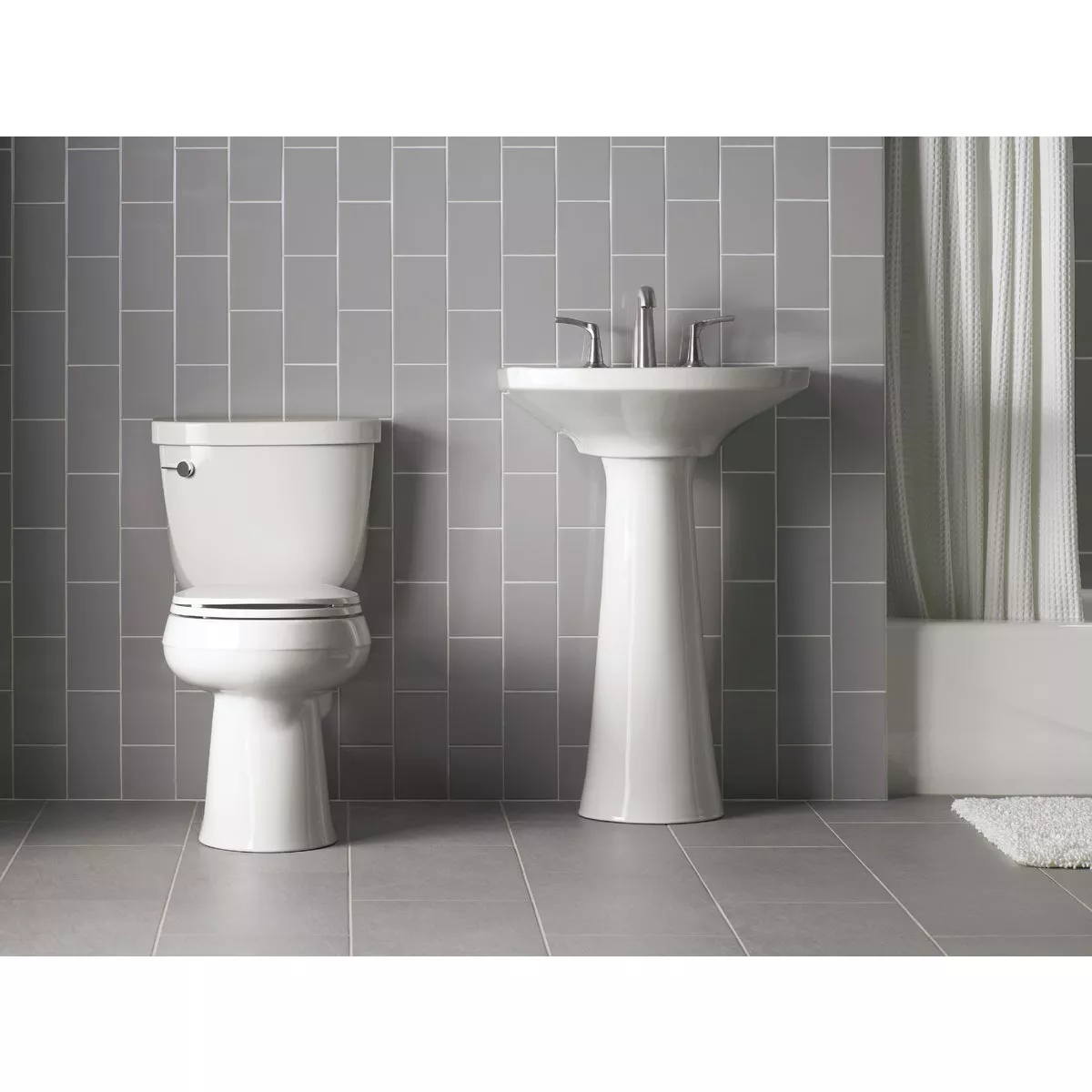 Kohler Mistos Brushed Nickel 2-Handle Lever 8 In. Widespread Bathroom Faucet with Pop-Up - photo 2
