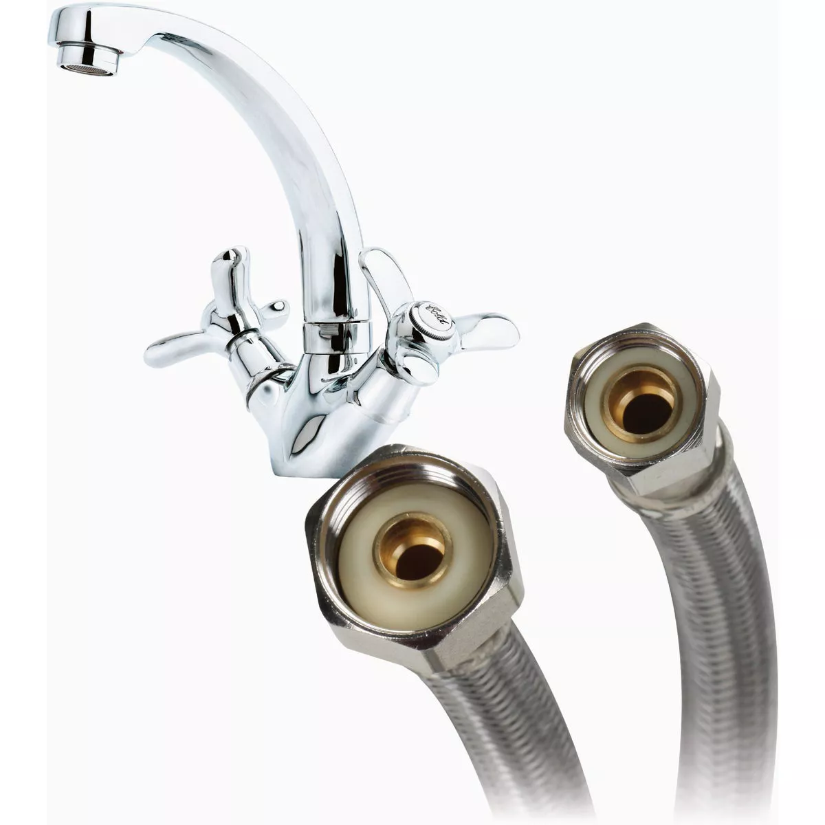 Fluidmaster 3/8 In. C x 1/2 In. FIP x 36 In. L Braided Stainless Steel Faucet Connector - photo 2