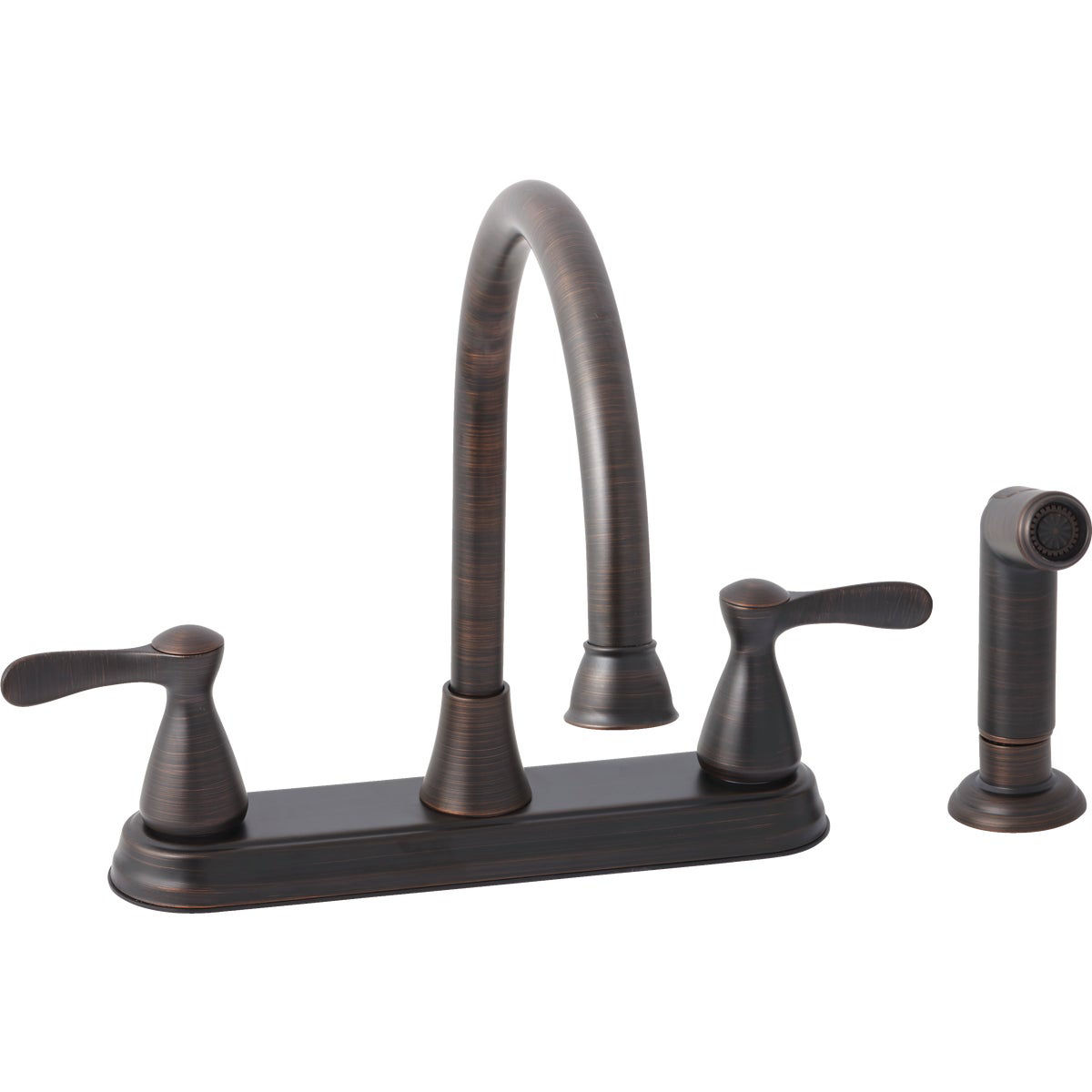 Home Impressions 2Handle Traditional Lever Kitchen Faucet with Side Spray, OilRubbed Bronze