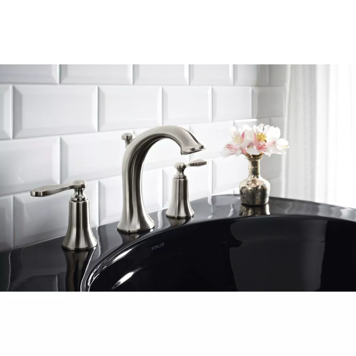 Kohler Linwood Brushed Nickel 2-Handle Lever 8 In. Widespread Bathroom Faucet with Pop-Up - photo 3