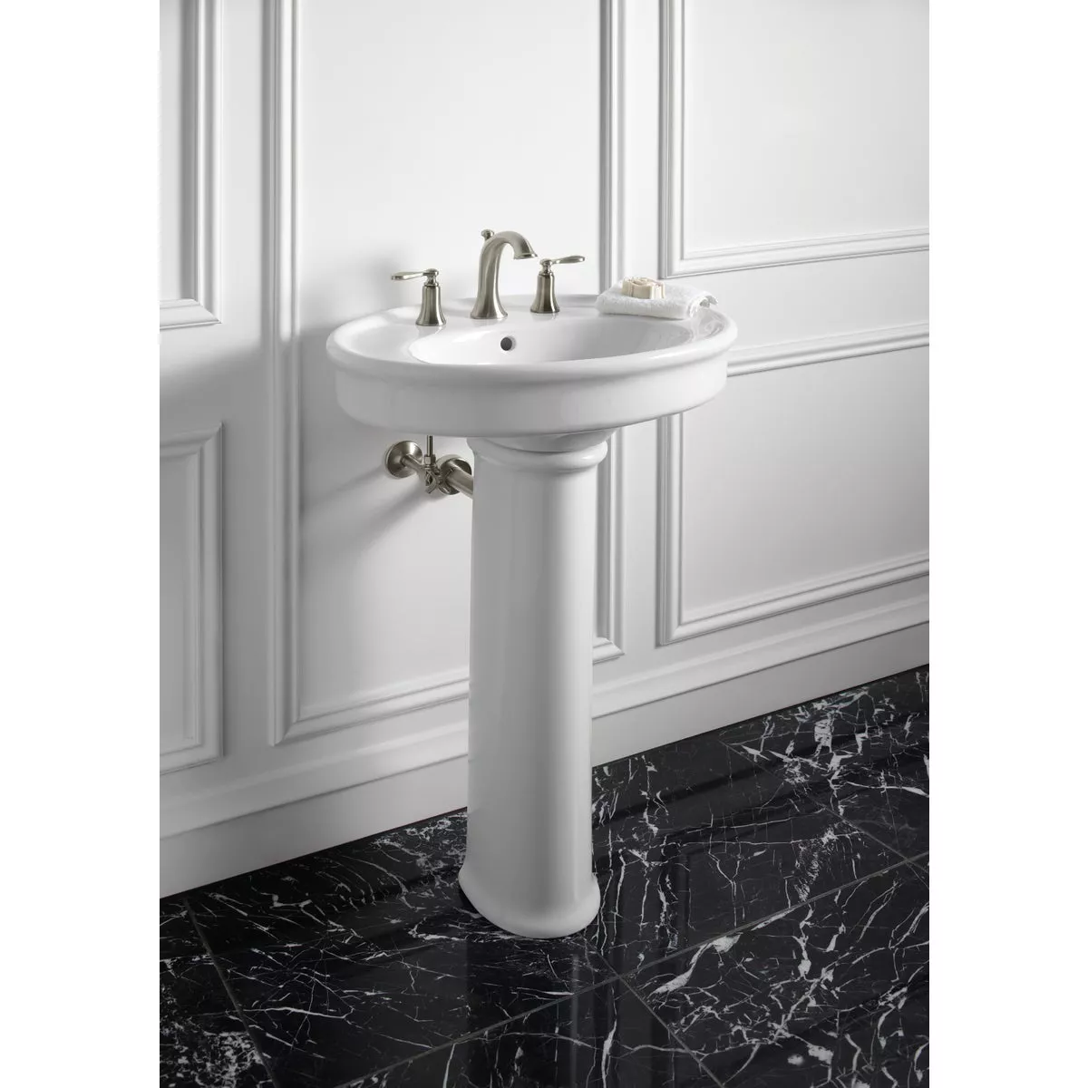 Kohler Linwood Brushed Nickel 2-Handle Lever 8 In. Widespread Bathroom Faucet with Pop-Up - photo 2