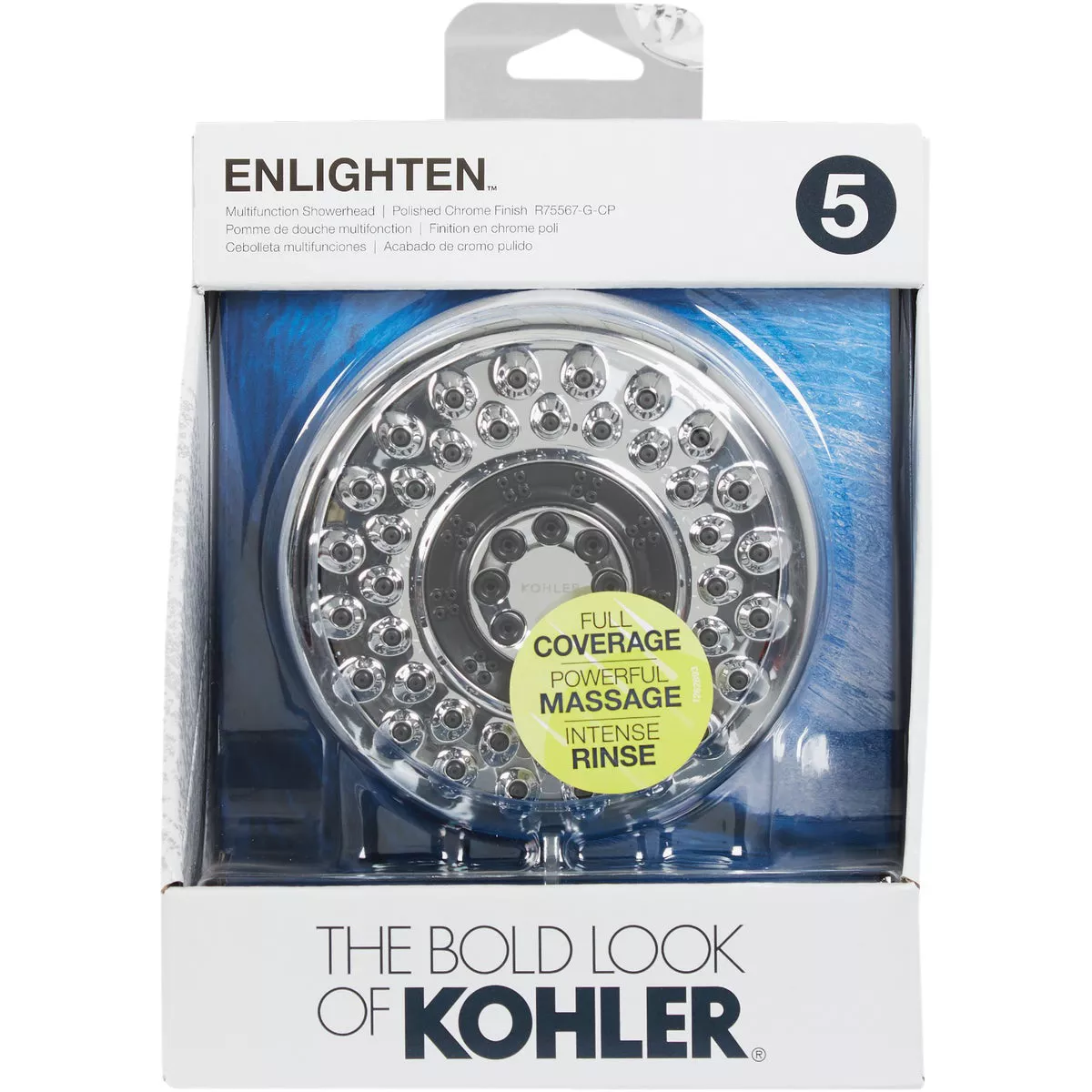Kohler Enlighten 5-Spray Multifunction 1.75 GPM Fixed Shower Head, Chrome - photo 2