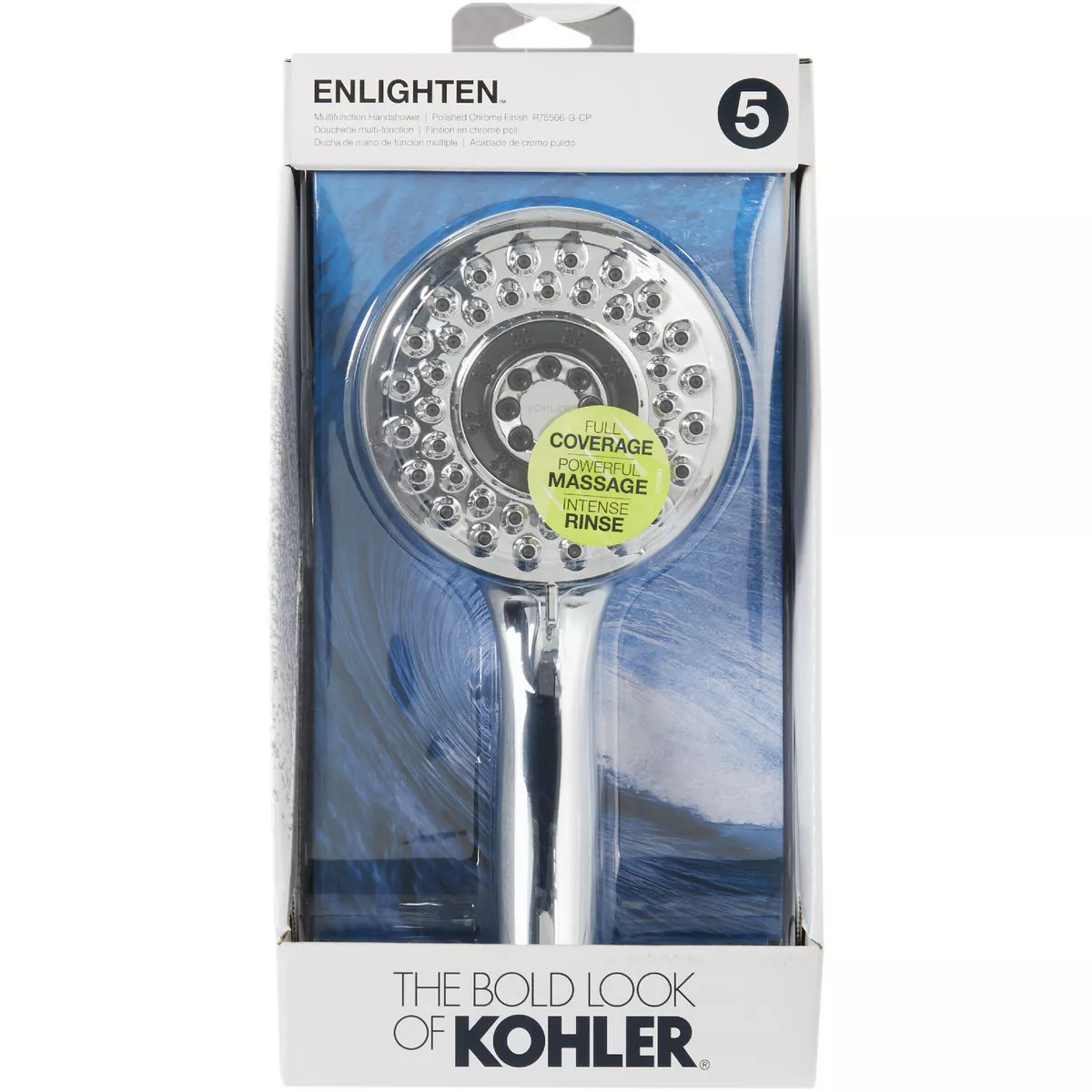 Kohler Enlighten 5-Spray 1.75 GPM Handheld Shower Head, Polished Chrome - photo 2