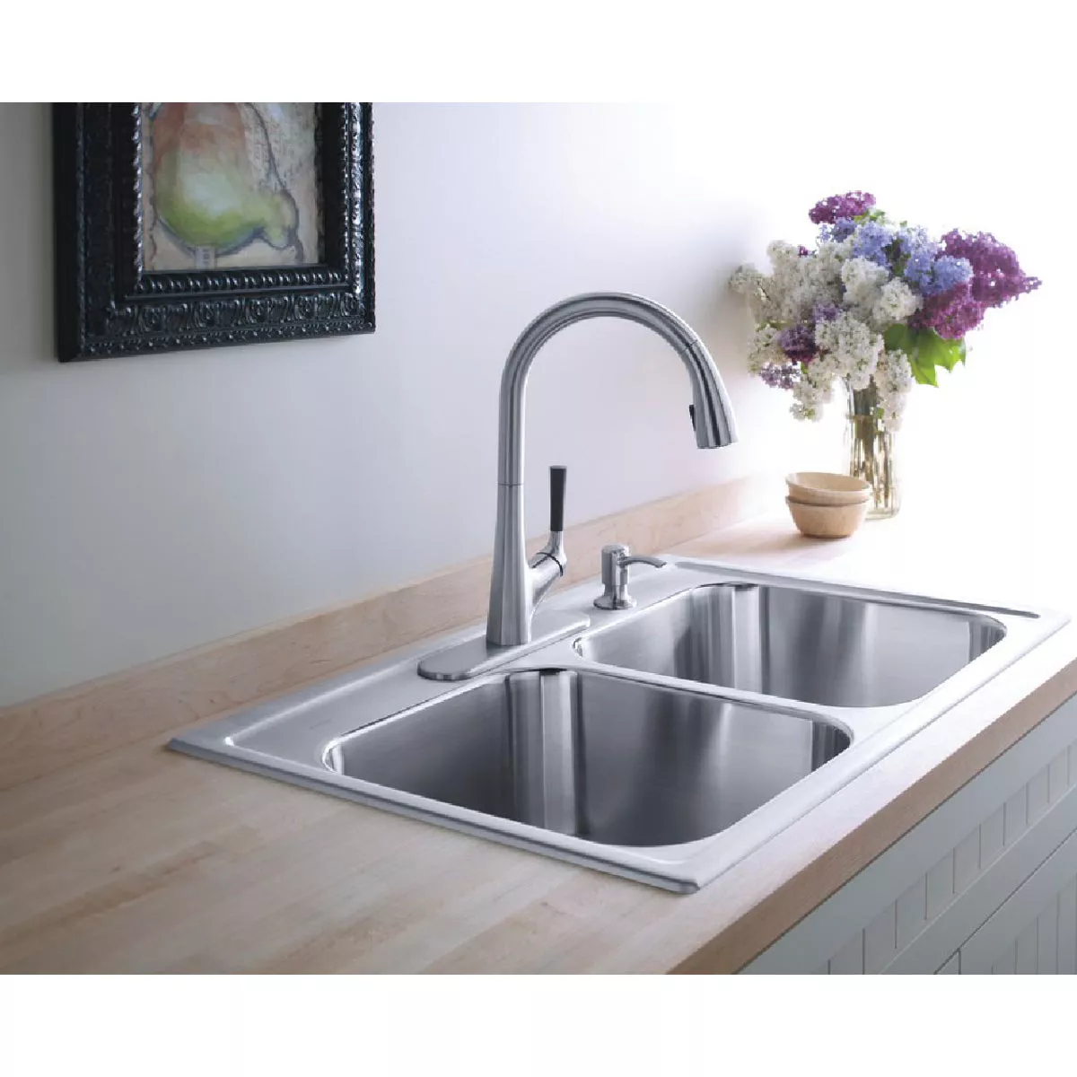 Kohler Malleco 1-Handle Lever Pull-Down Kitchen Faucet, Stainless - photo 3