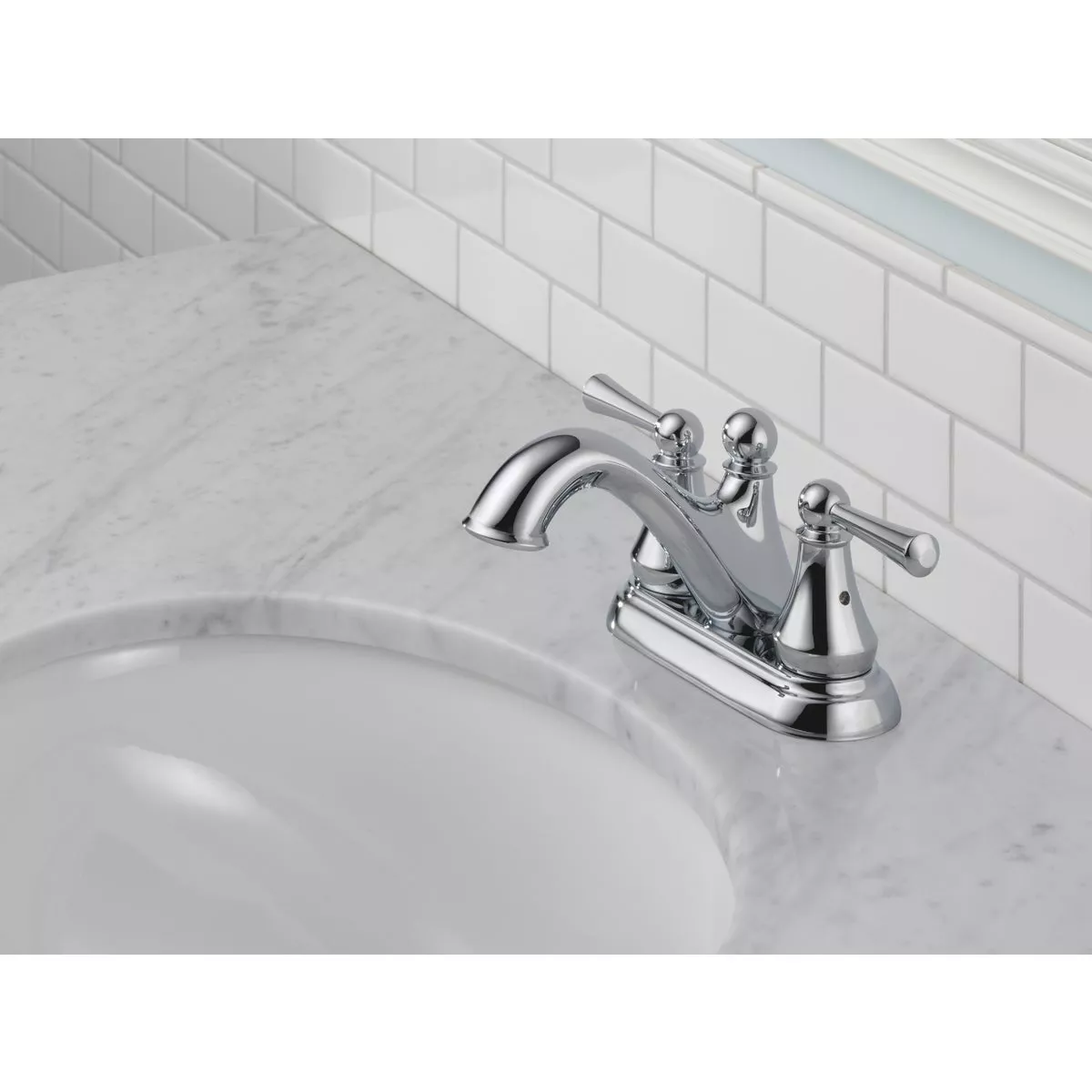 Delta Haywood Chrome 2-Handle Lever 4 In. Centerset Bathroom Faucet with Pop-Up - photo 2