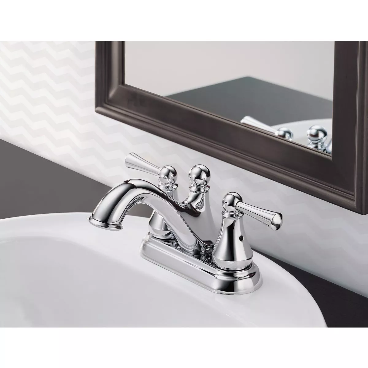 Delta Haywood Chrome 2-Handle Lever 4 In. Centerset Bathroom Faucet with Pop-Up - photo 3