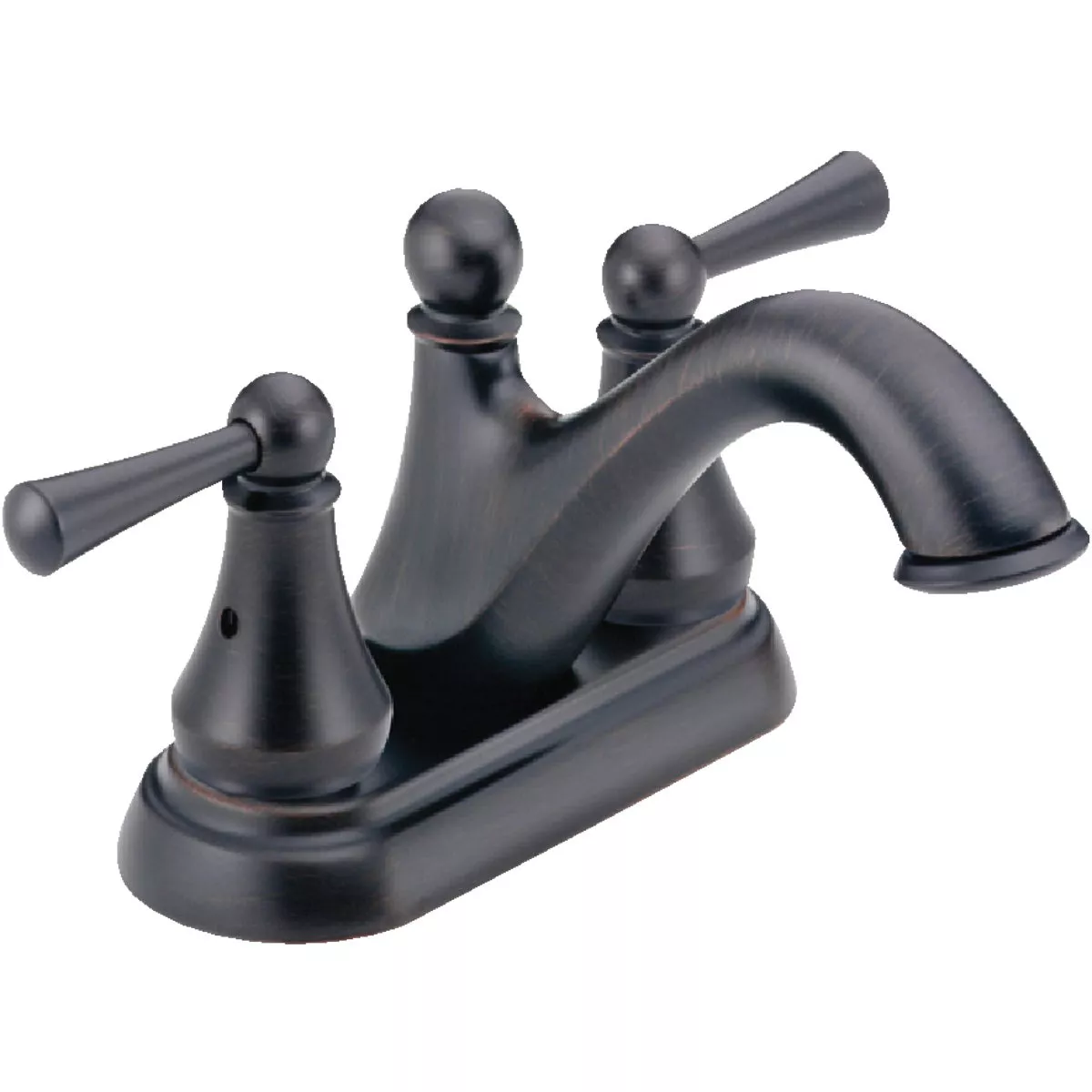 Delta Haywood Oil Rubbed Bronze 2-Handle Lever 4 In. Centerset Bathroom Faucet with Pop-Up