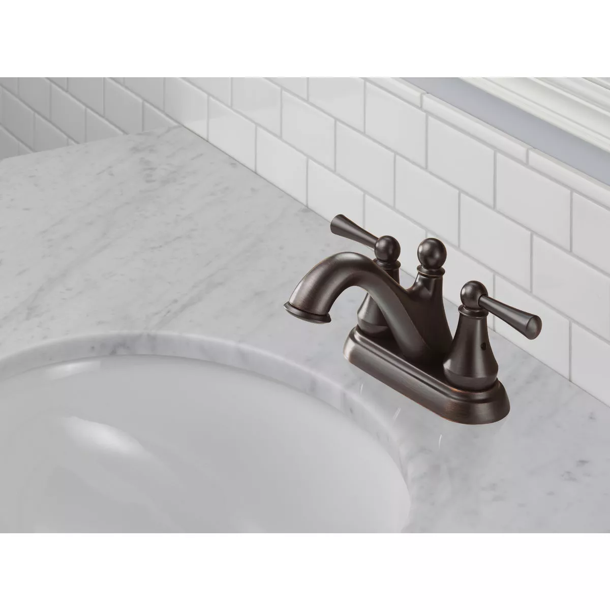 Delta Haywood Oil Rubbed Bronze 2-Handle Lever 4 In. Centerset Bathroom Faucet with Pop-Up - photo 5