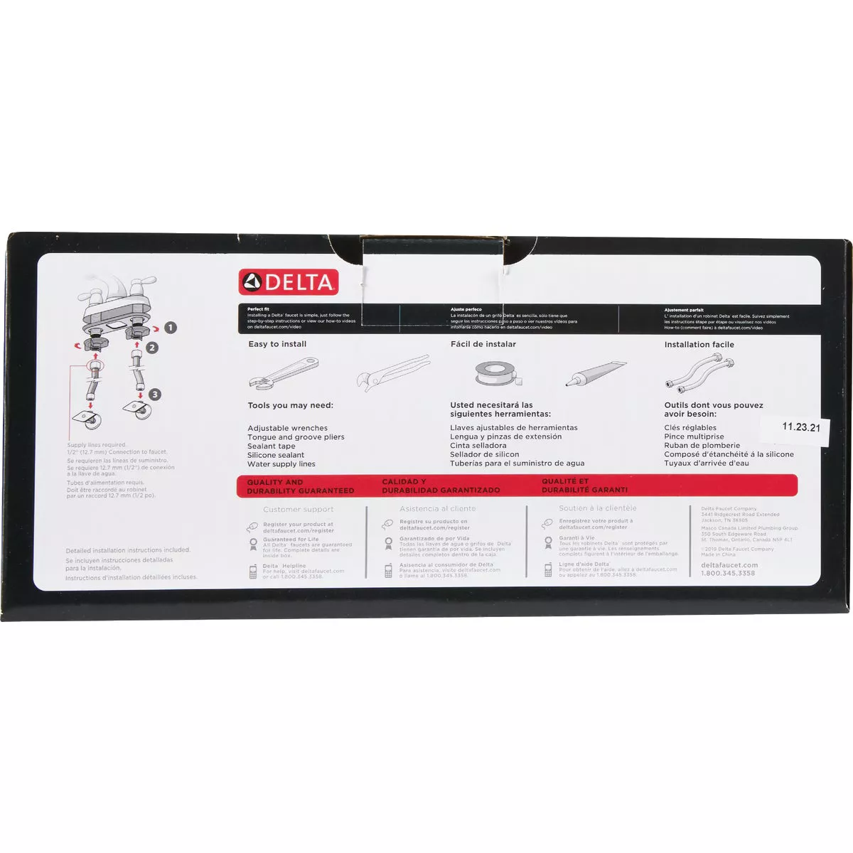 Delta Haywood Oil Rubbed Bronze 2-Handle Lever 4 In. Centerset Bathroom Faucet with Pop-Up - photo 3