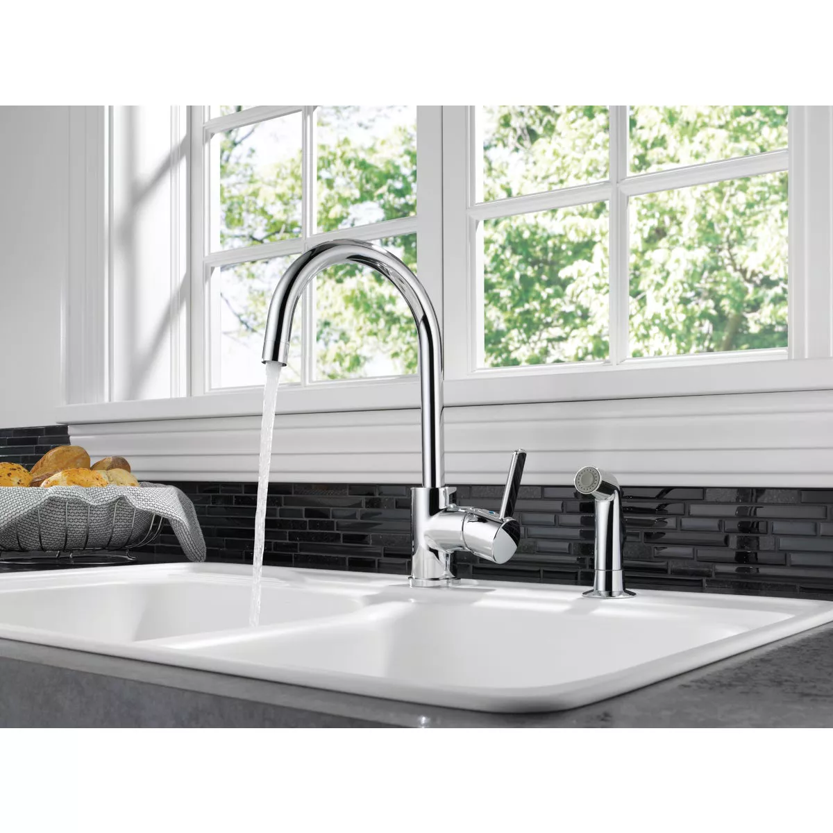 Peerless Apex 1-Handle Lever Kitchen Faucet with Side Spray, Chrome - photo 2