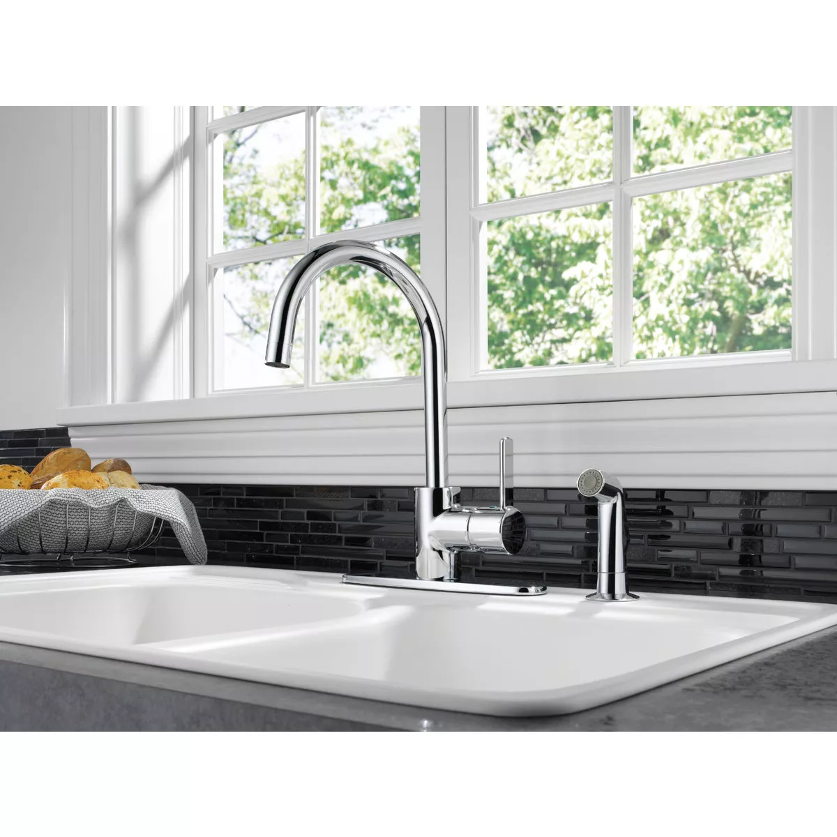 Peerless Apex 1-Handle Lever Kitchen Faucet with Side Spray, Chrome - photo 3