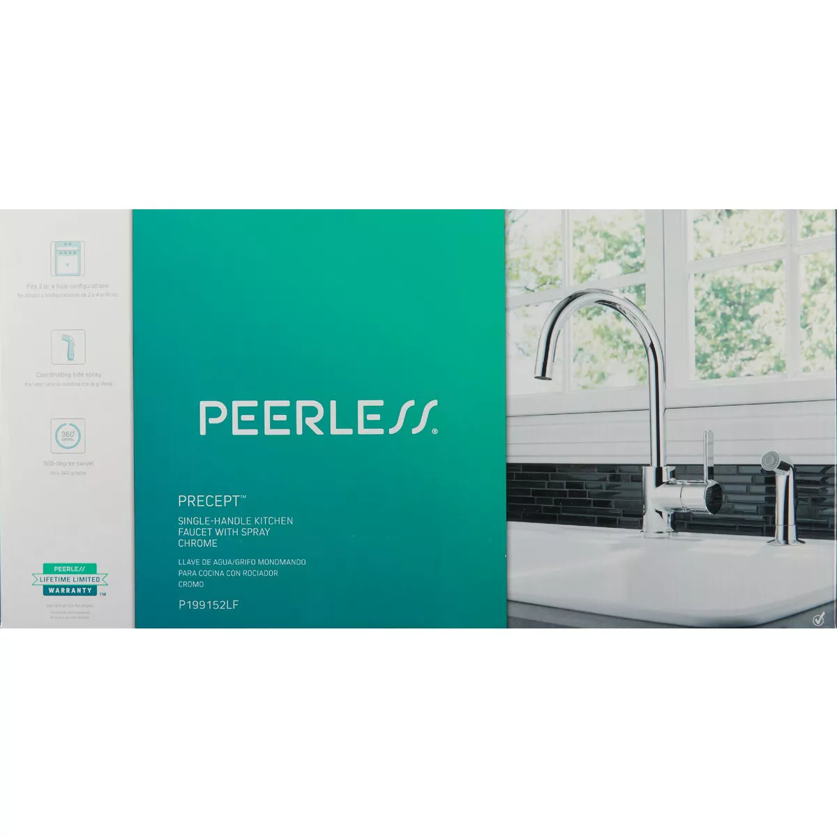 Peerless Apex 1-Handle Lever Kitchen Faucet with Side Spray, Chrome - photo 4