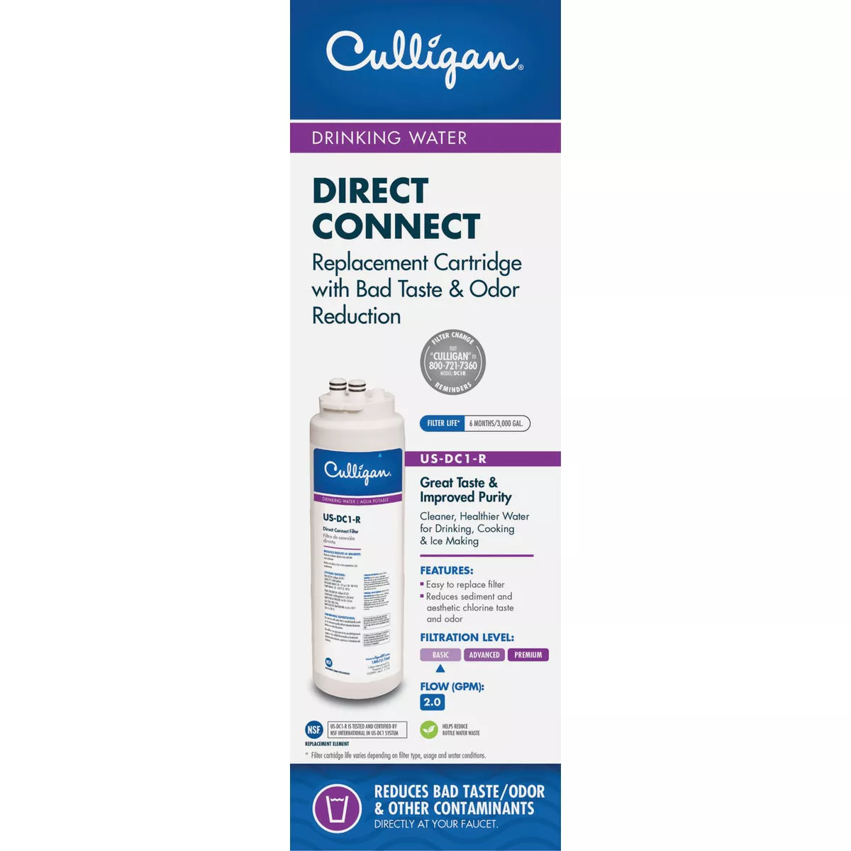 Culligan Direct Connect Standard Replacement Cartridge for US-DC1 and US-DC2 Systems - photo 2