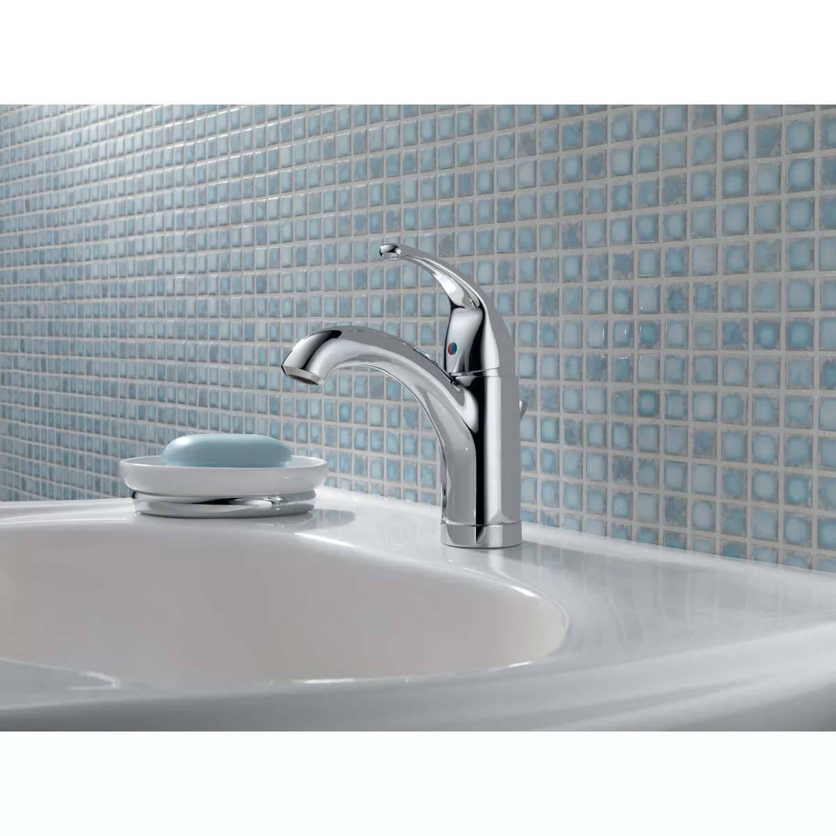 Peerless Apex Chrome 1-Handle Lever 4 In. Centerset Bathroom Faucet with Pop-Up - photo 4