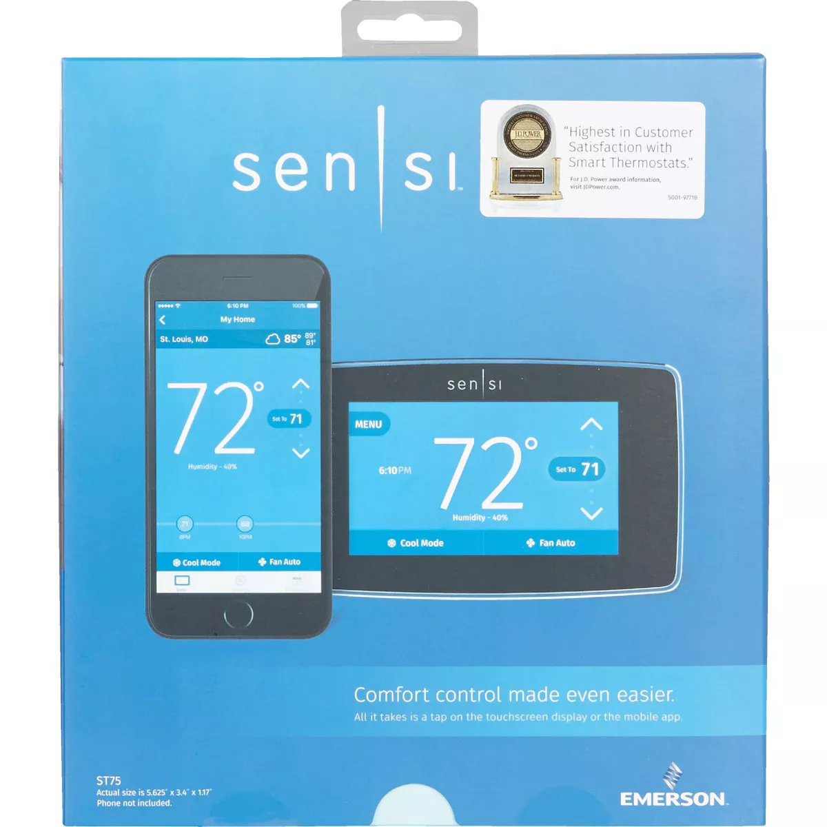 Emerson Sensi WiFi 7-Day Programmable Black Digital Thermostat - photo 2