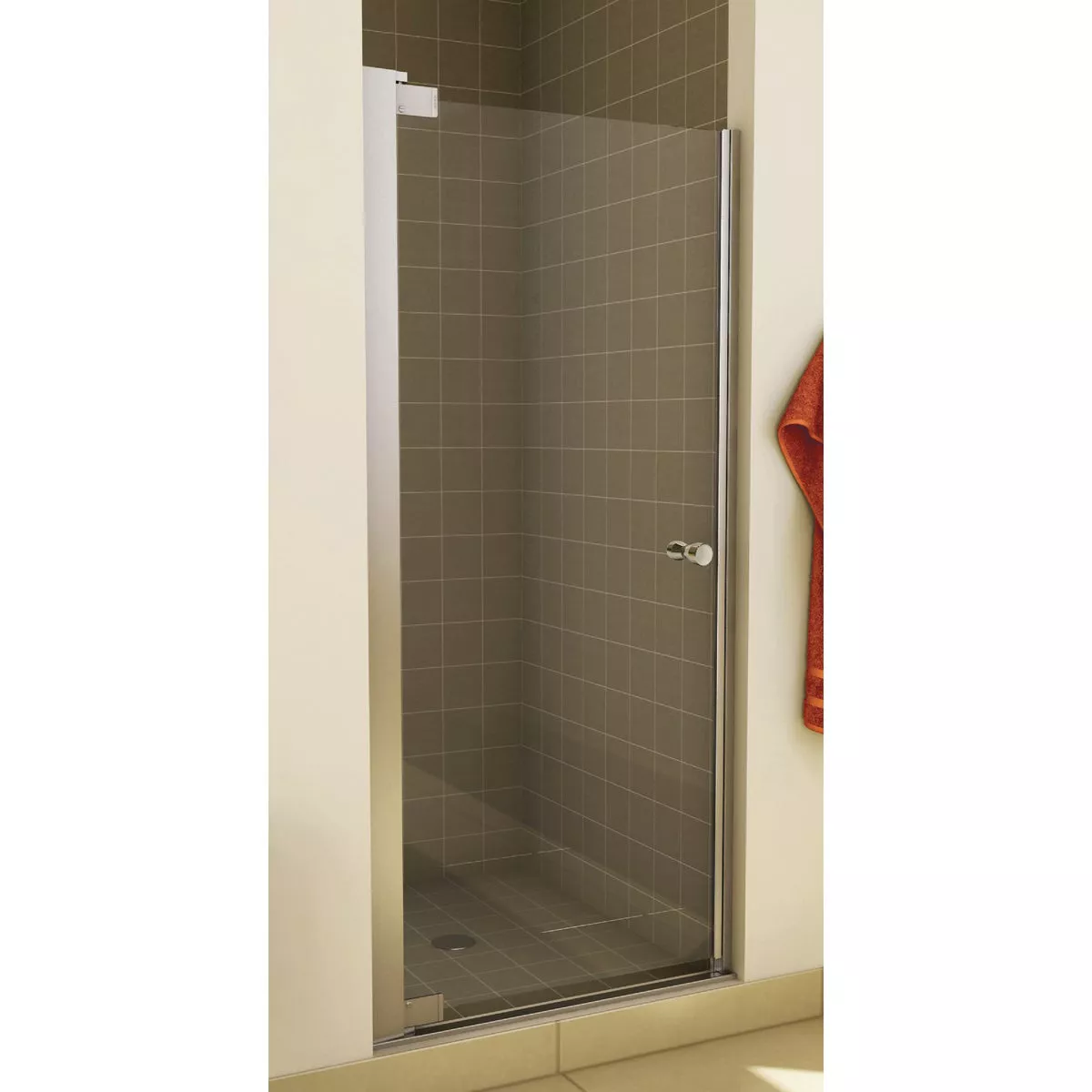 Maax Madono 31-1/2-33-1/2 In. W. X 67 In. H. Chrome Clear Glass Pivot Alcove Shower Door