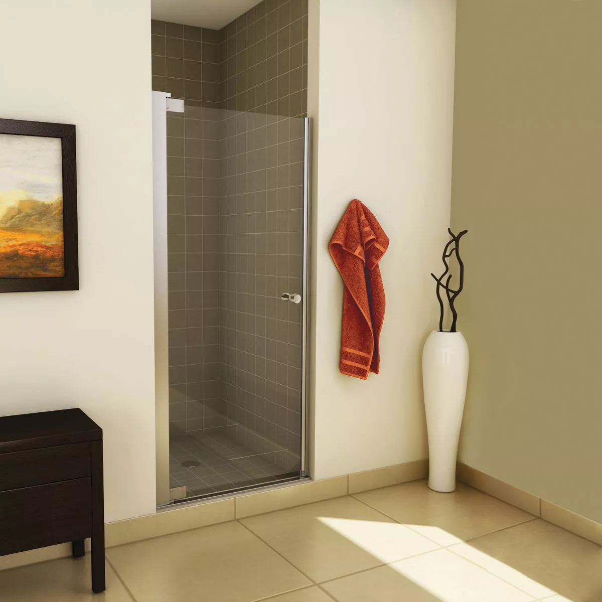 Maax Madono 31-1/2-33-1/2 In. W. X 67 In. H. Chrome Clear Glass Pivot Alcove Shower Door - photo 2