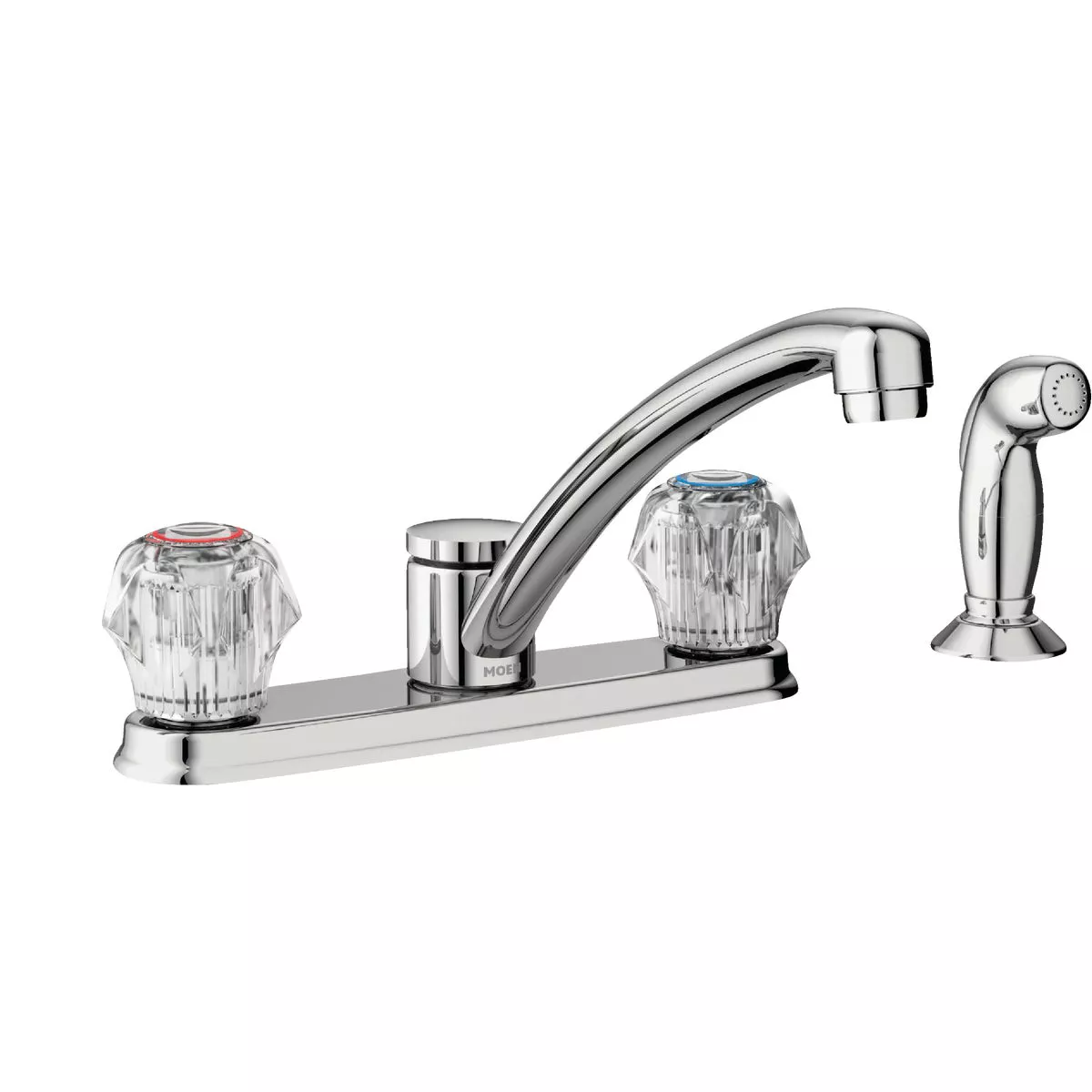 Moen Adler 2-Handle Lever Or Knob Kitchen Faucet with Side Spray, Chrome - photo 3