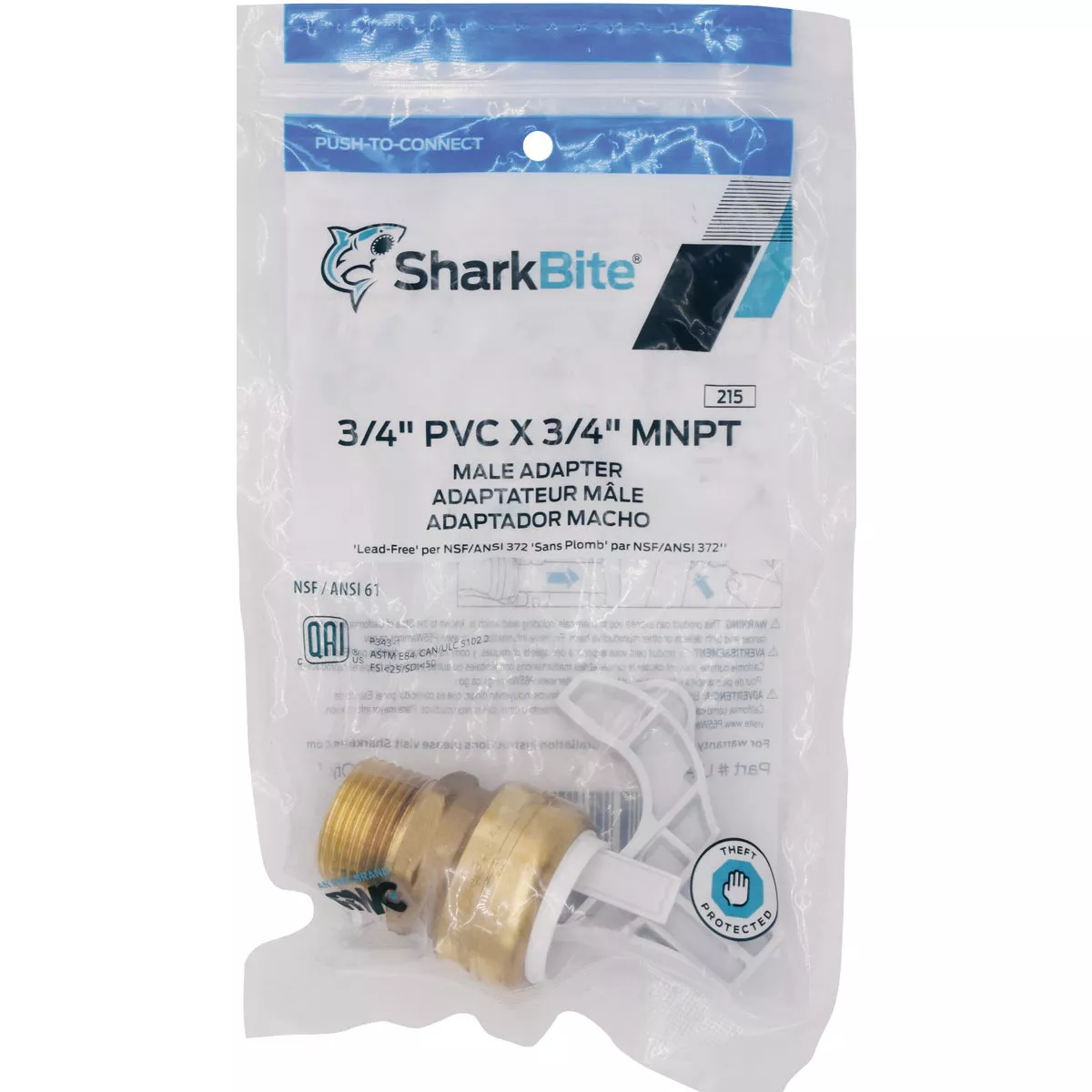 SharkBite 3/4 In. PVC x 3/4 In. MNPT Connector - photo 2