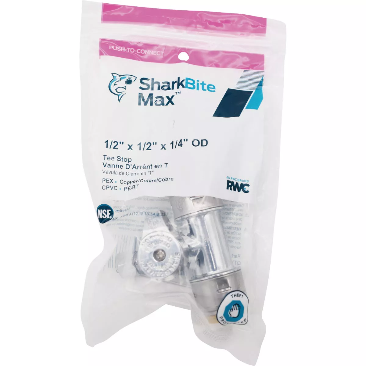 SharkBite 1/2 In. X 1/2 In. X 1/4 In. Push-to-Connect Stop Tee - photo 2