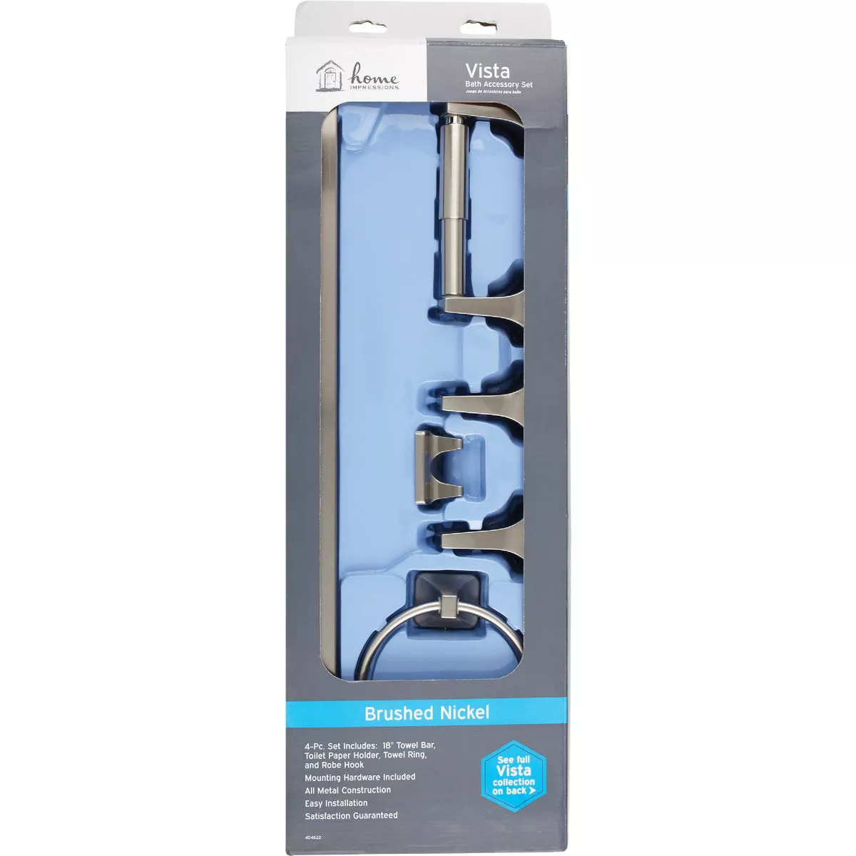 Home Impressions Vista Brushed Nickel 4-Piece Bath Hardware Set - photo 2