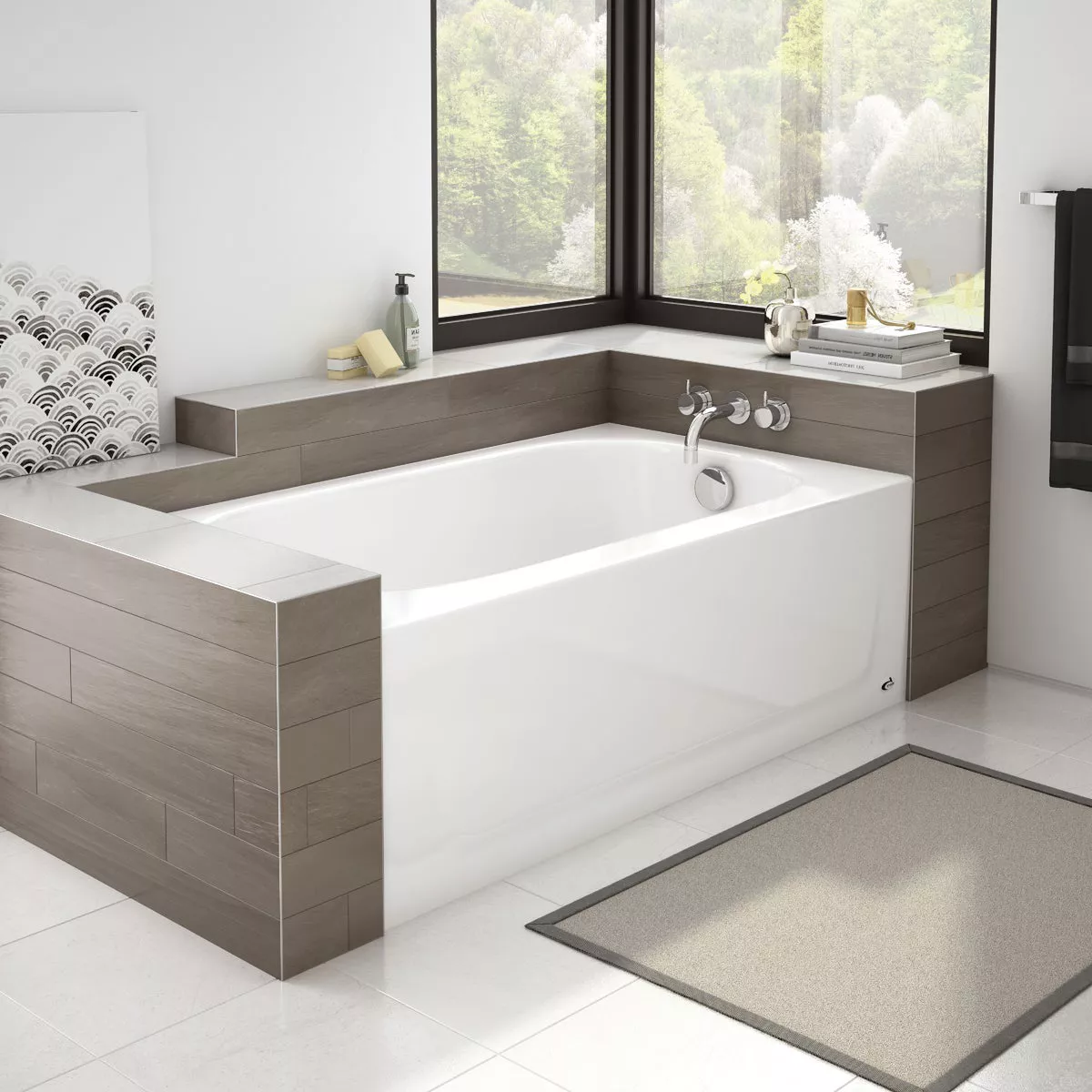 Kona 54 in. x 30 in. Soaking Bathtub with Right Drain in White