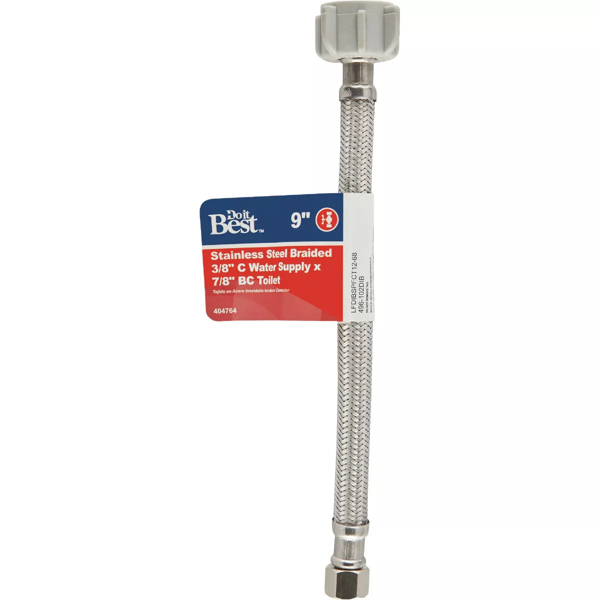 Do it Best 3/8 In. COMP x 7/8 In. BC x 9 In. Braided Stainless Steel Toilet Supply Line - photo 2
