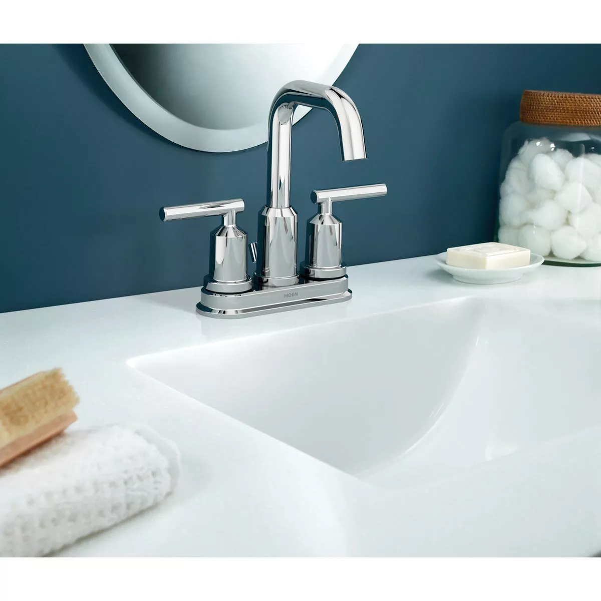 Moen Gibson 2-Handle Lever 4 In. Centerset Bathroom Faucet with Pop-Up, Chrome - photo 2
